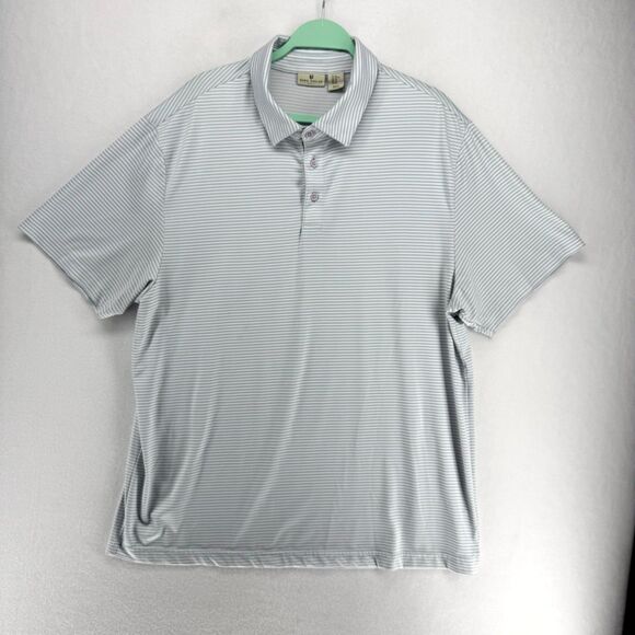 Rorie Whelan Golf Polo Athletic‎ Shirt Striped White/Blue Color Mens Size XL - Picture 1 of 10